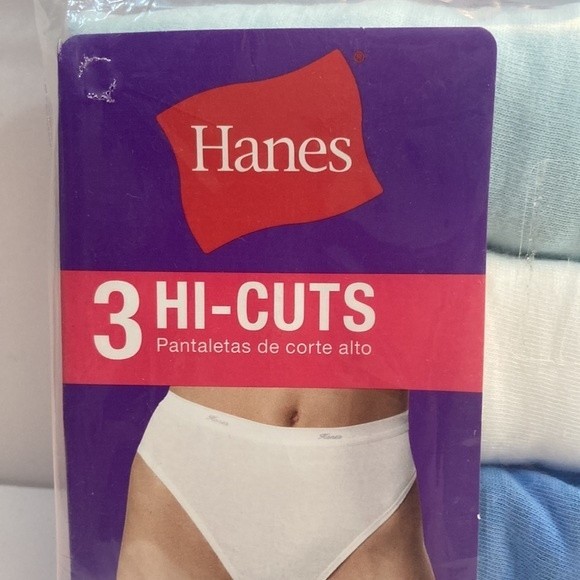 Hanes Hi Cut Underwear Panties Size 7 Women Cotton Blend Large - Picture 6 of 13